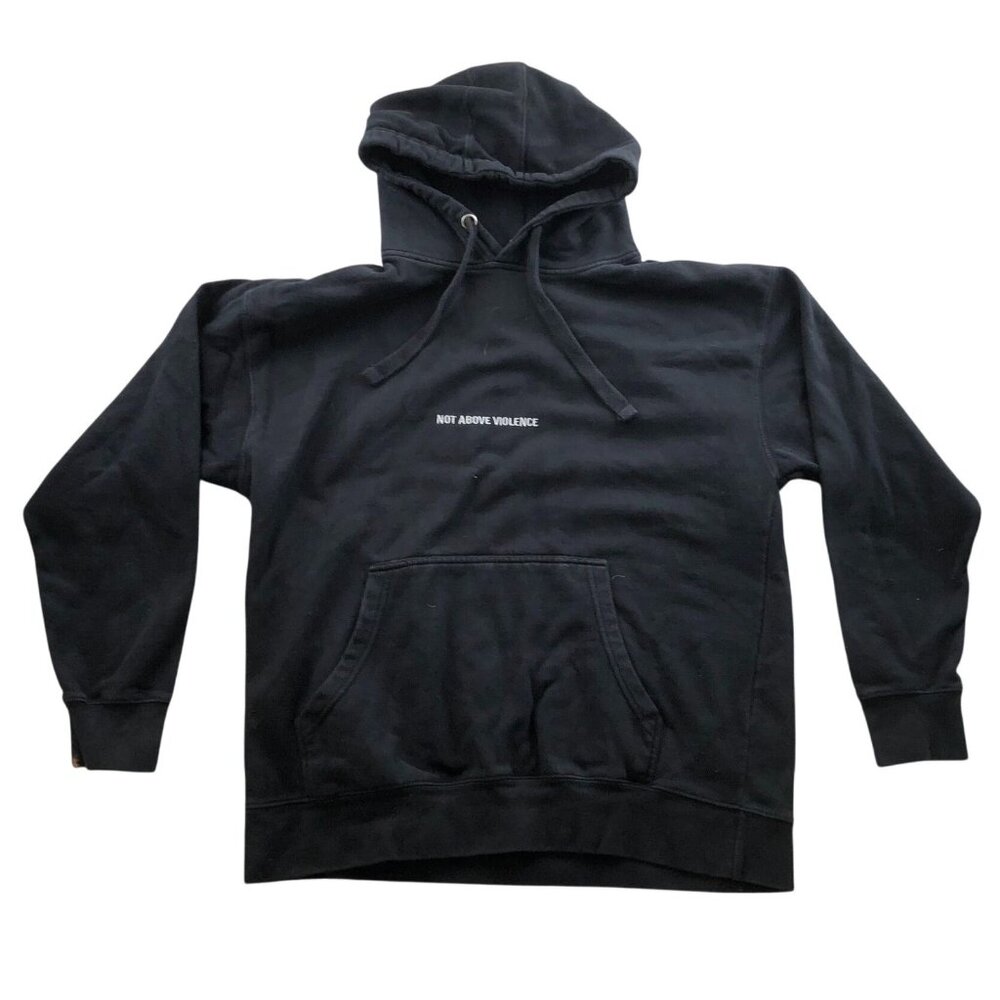 Cotton Heritage Men's Hoodie Sweatshirt Size XL Pullover Not Above Violence Blac